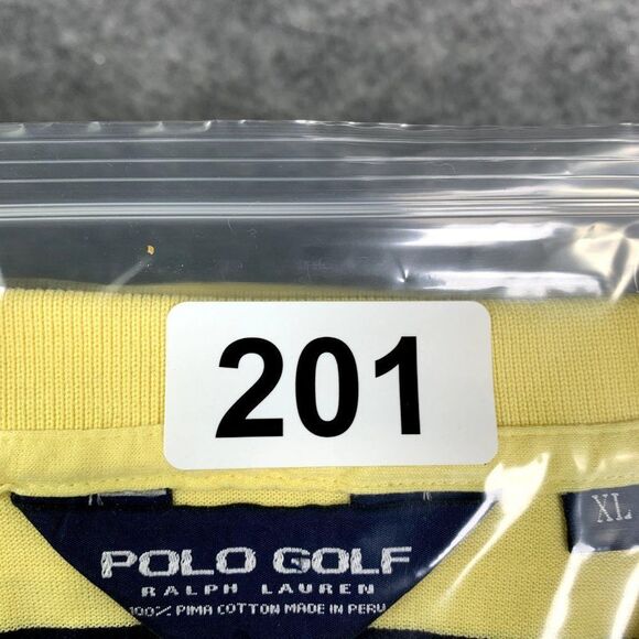 Ralph Lauren Polo Shirt Adult Extra‎ Large XL Yellow Black Stripes Golf Mens - Picture 9 of 9